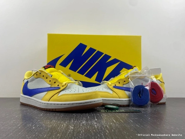 Official Maikesneakers Canary DZ4137-700 Travis Low 1 Jordan Scott OG Air x 0703